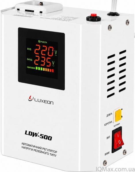 Релейний стабілізатор напруги Luxeon LDW-500 WHITE 83598 фото