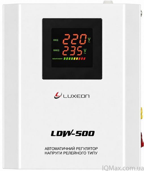 Релейний стабілізатор напруги Luxeon LDW-500 WHITE 83598 фото