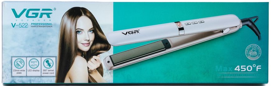 Утюжок для волос VGR V-522 с плавающими пластинами керамический 84558 фото